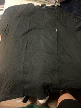 Ralph Lauren Black Short Sleeve Tee with Tan Pony Logo